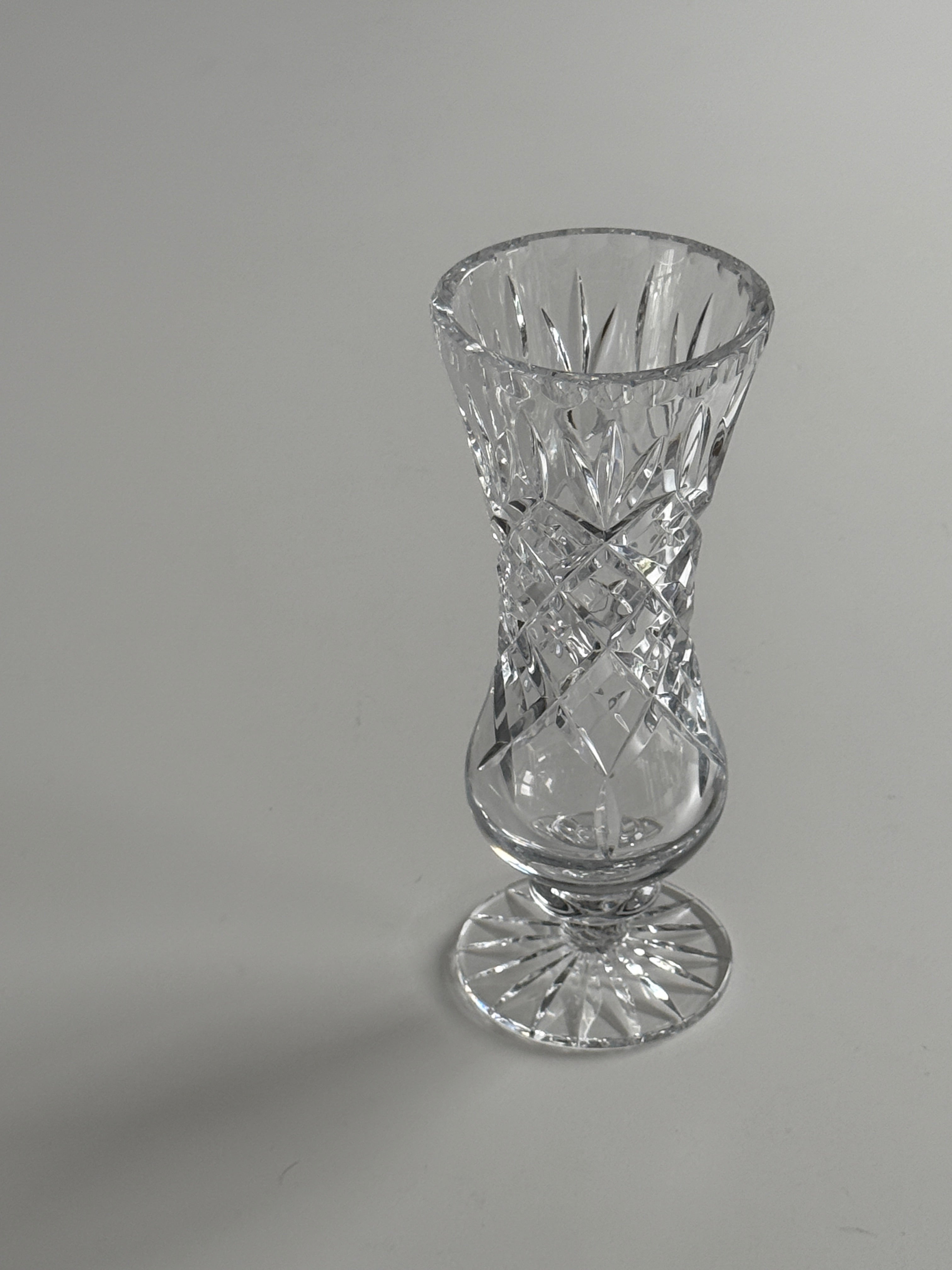 Crystal Cut Footed Vase