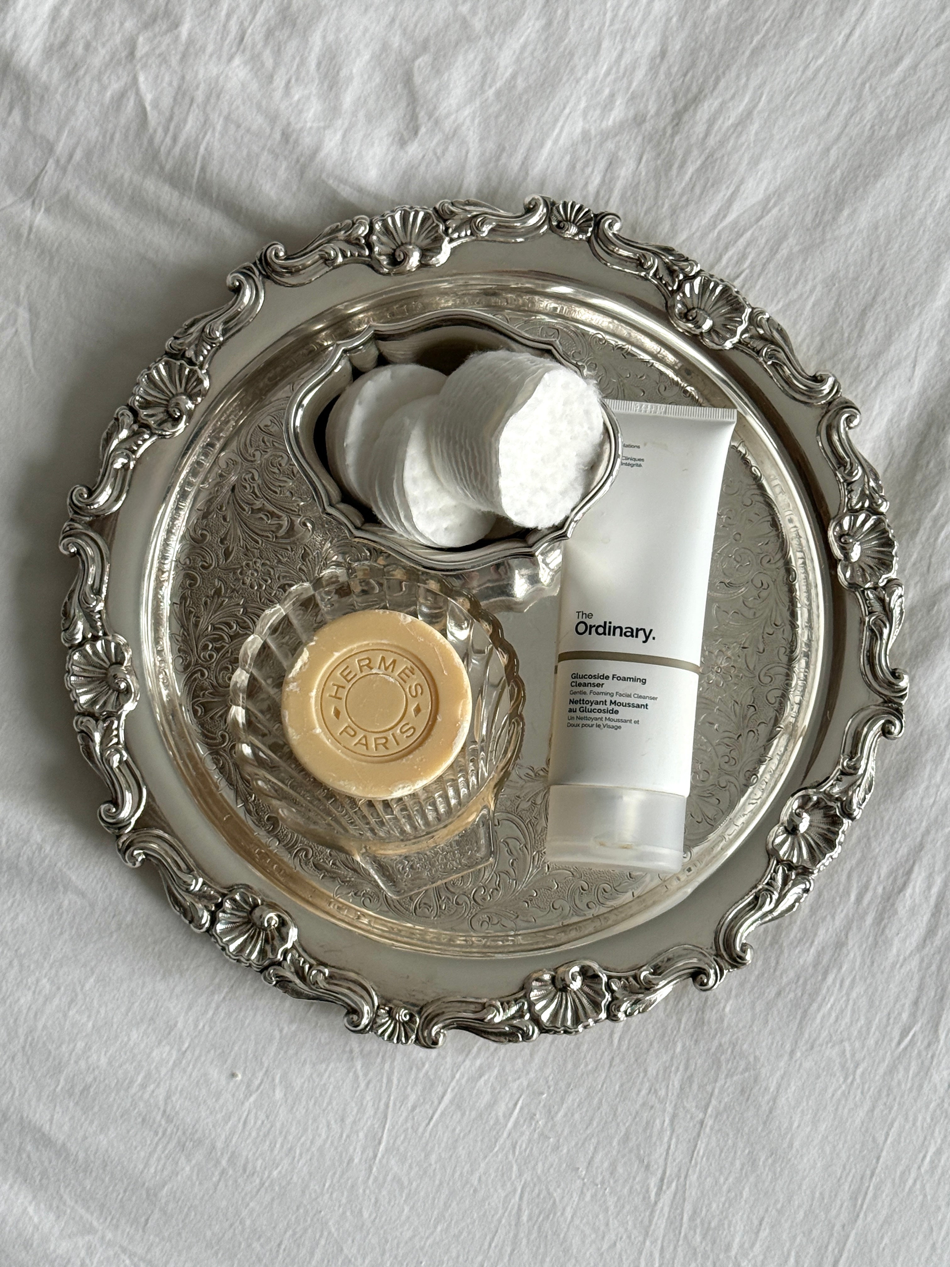 Ornate Silver Plated Vanity Tray