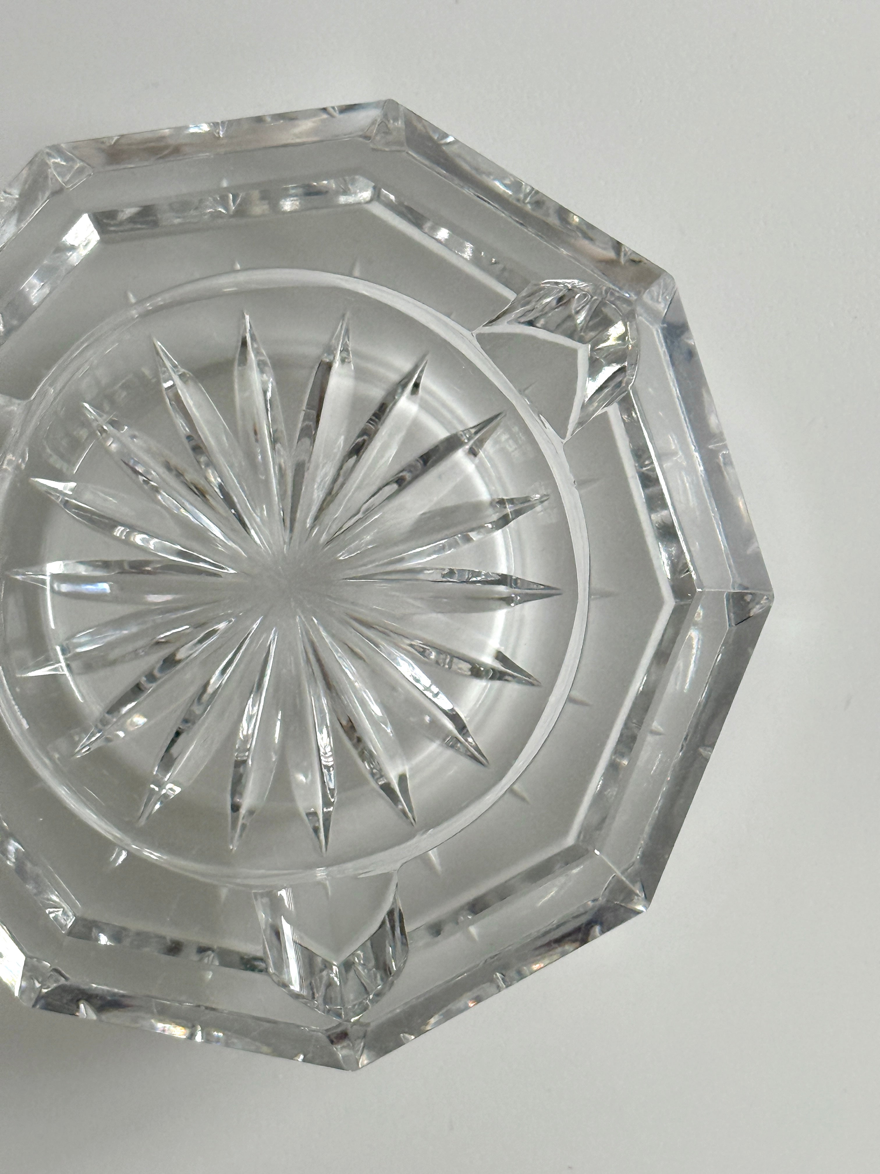 Crystal Octagonal Cigar Ashtray/ Vide Poche