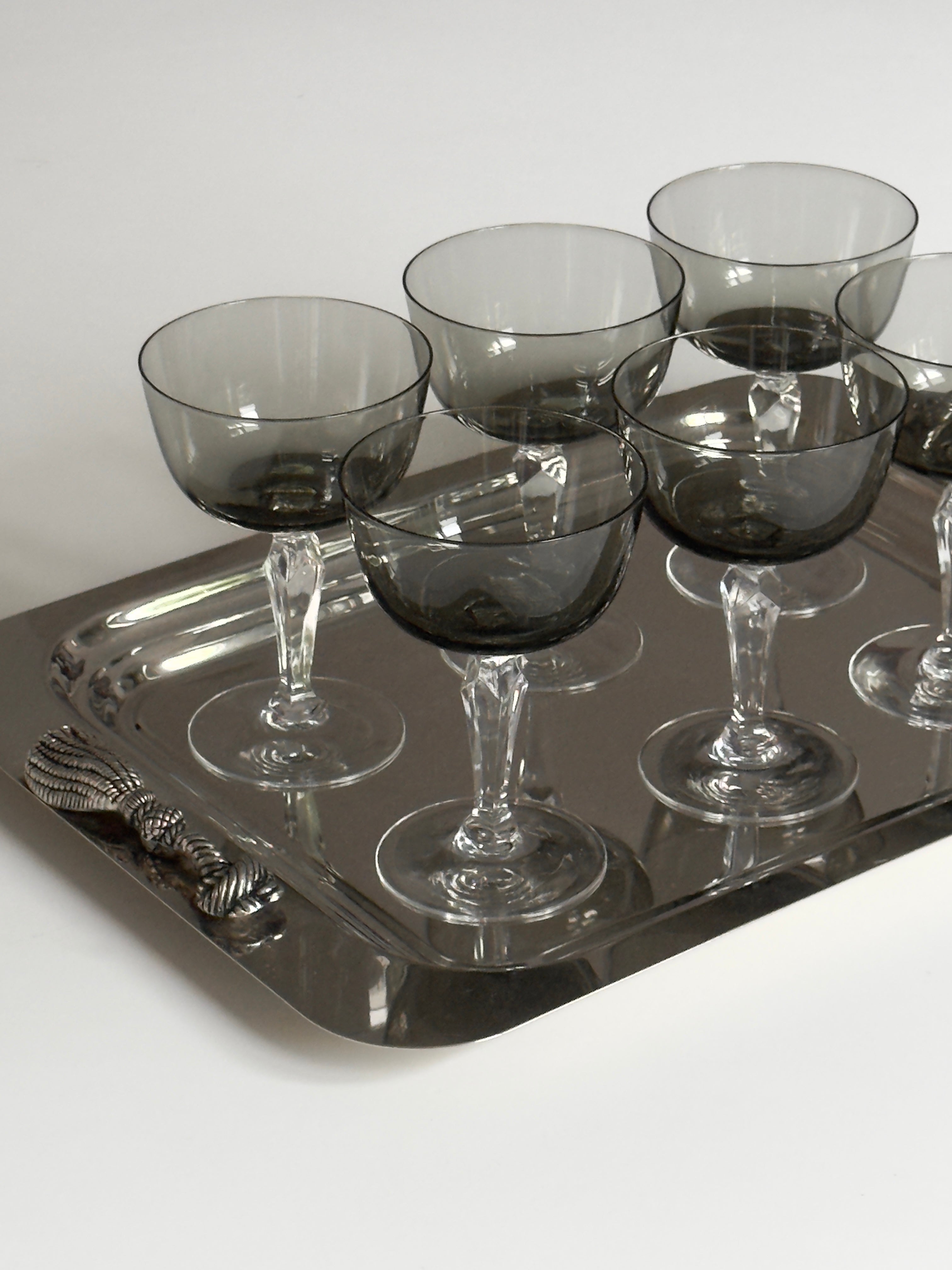 Smoked Crystal Cocktail Glasses – Set of 6
