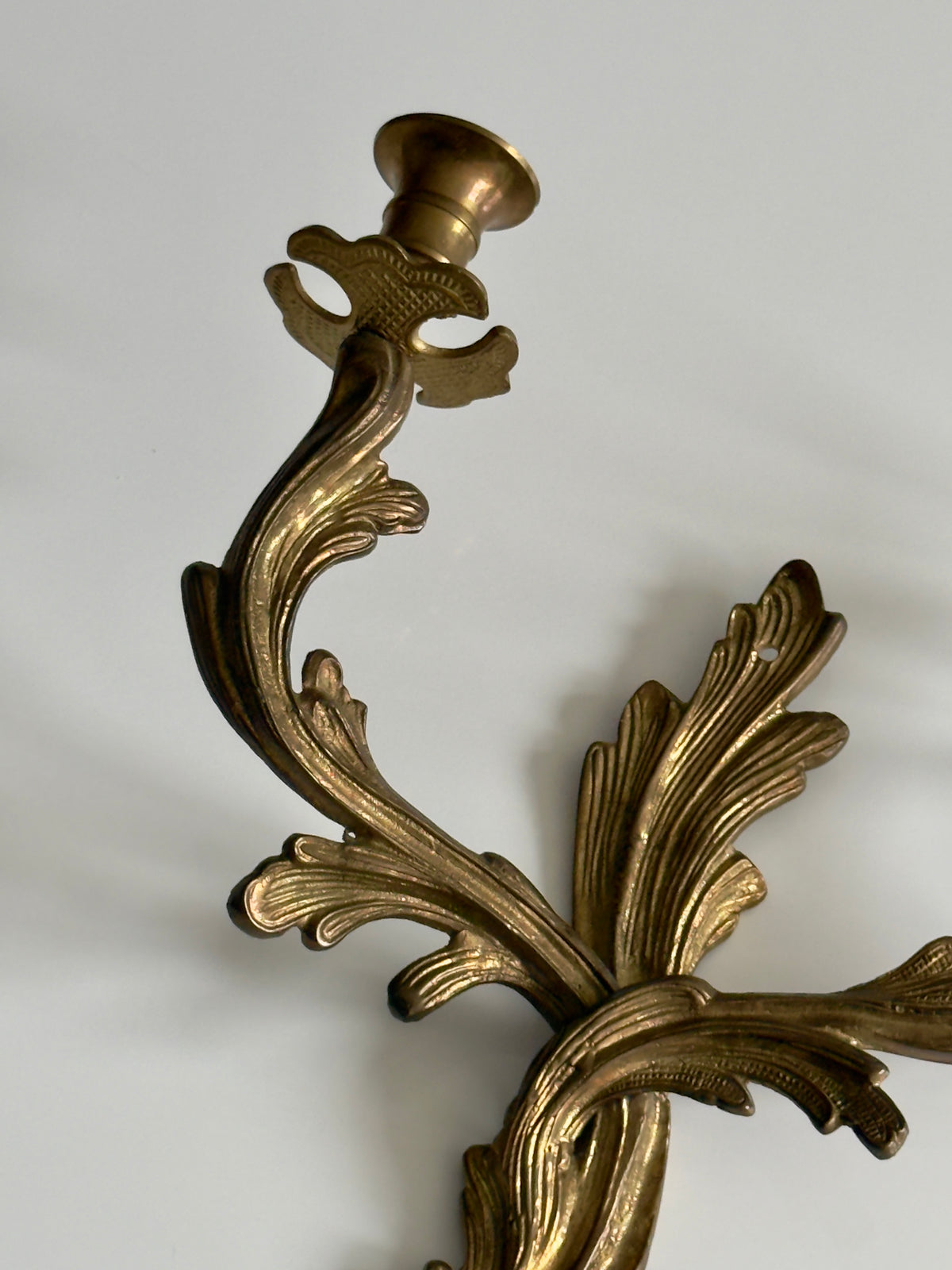 Pair of Antique Brass Wall Candle Holders