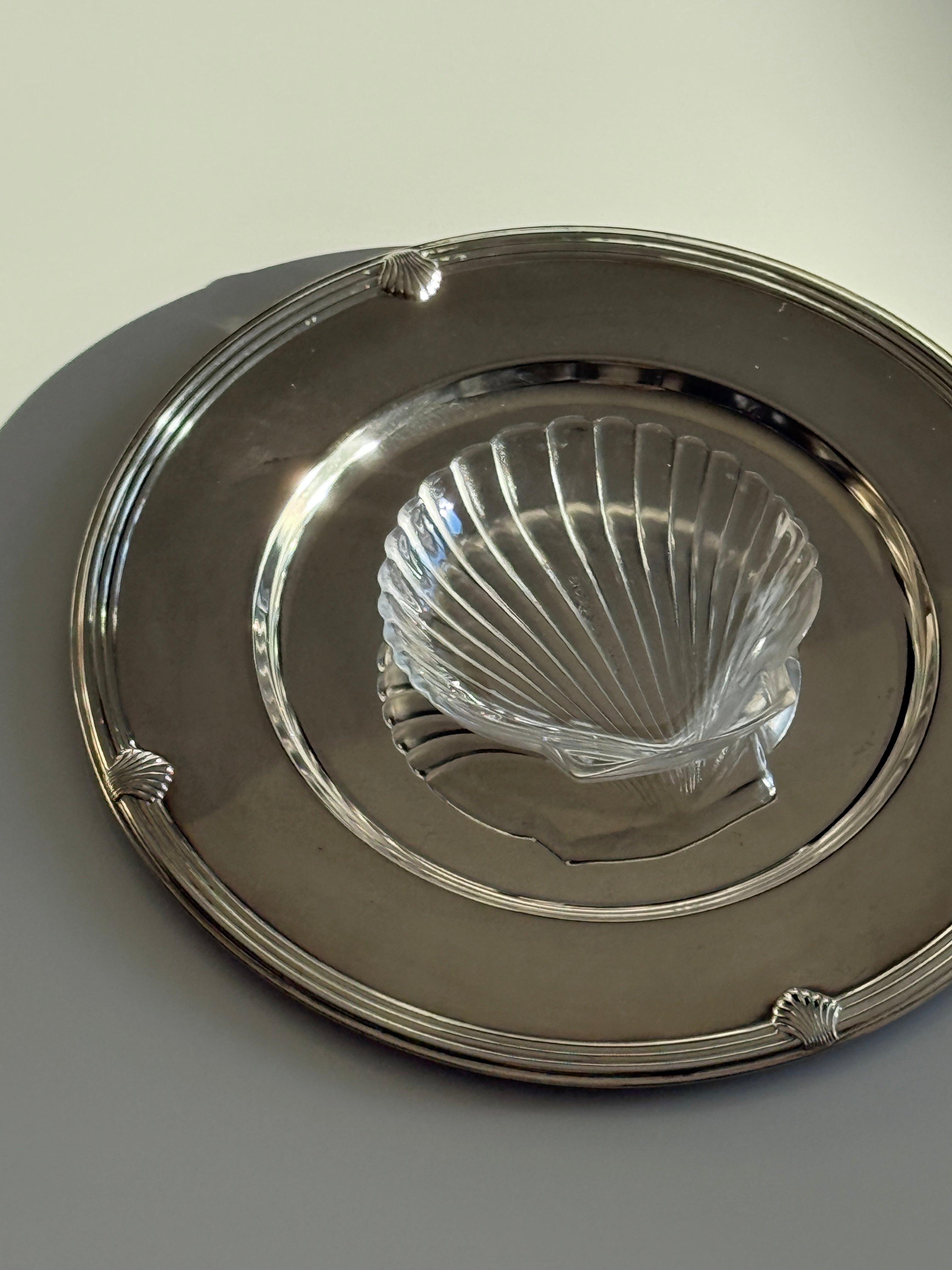 Shell Ornate Silver Plate Dish