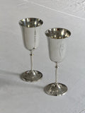 Set of 2 Silver Plated Flared Goblets