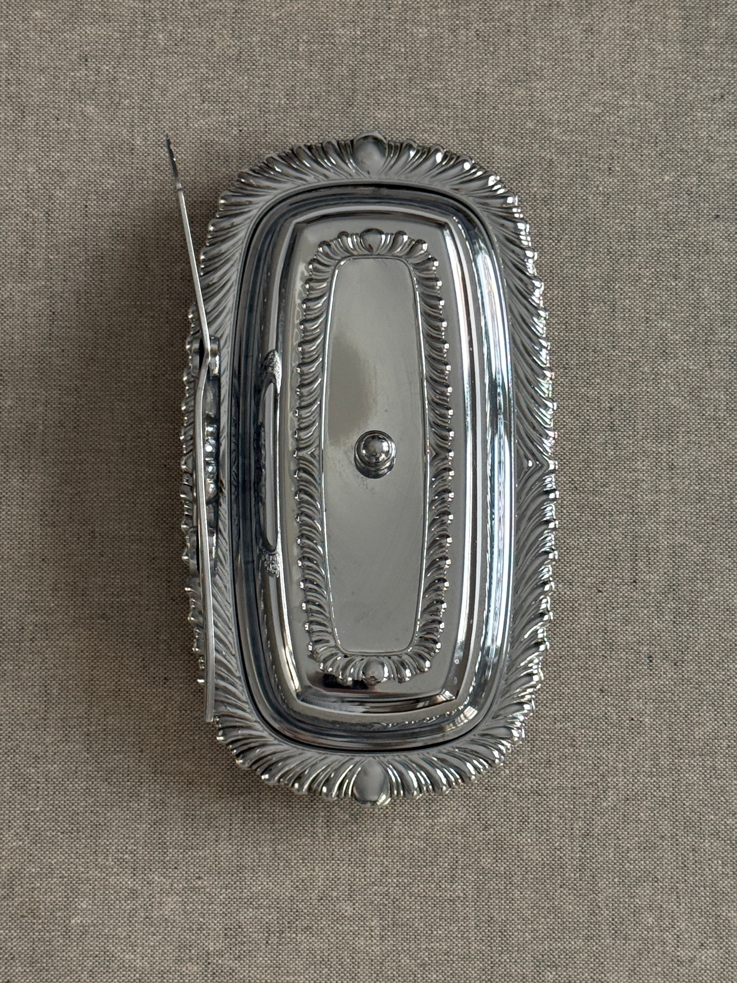 Silver Plated Butter Dish & Spreader