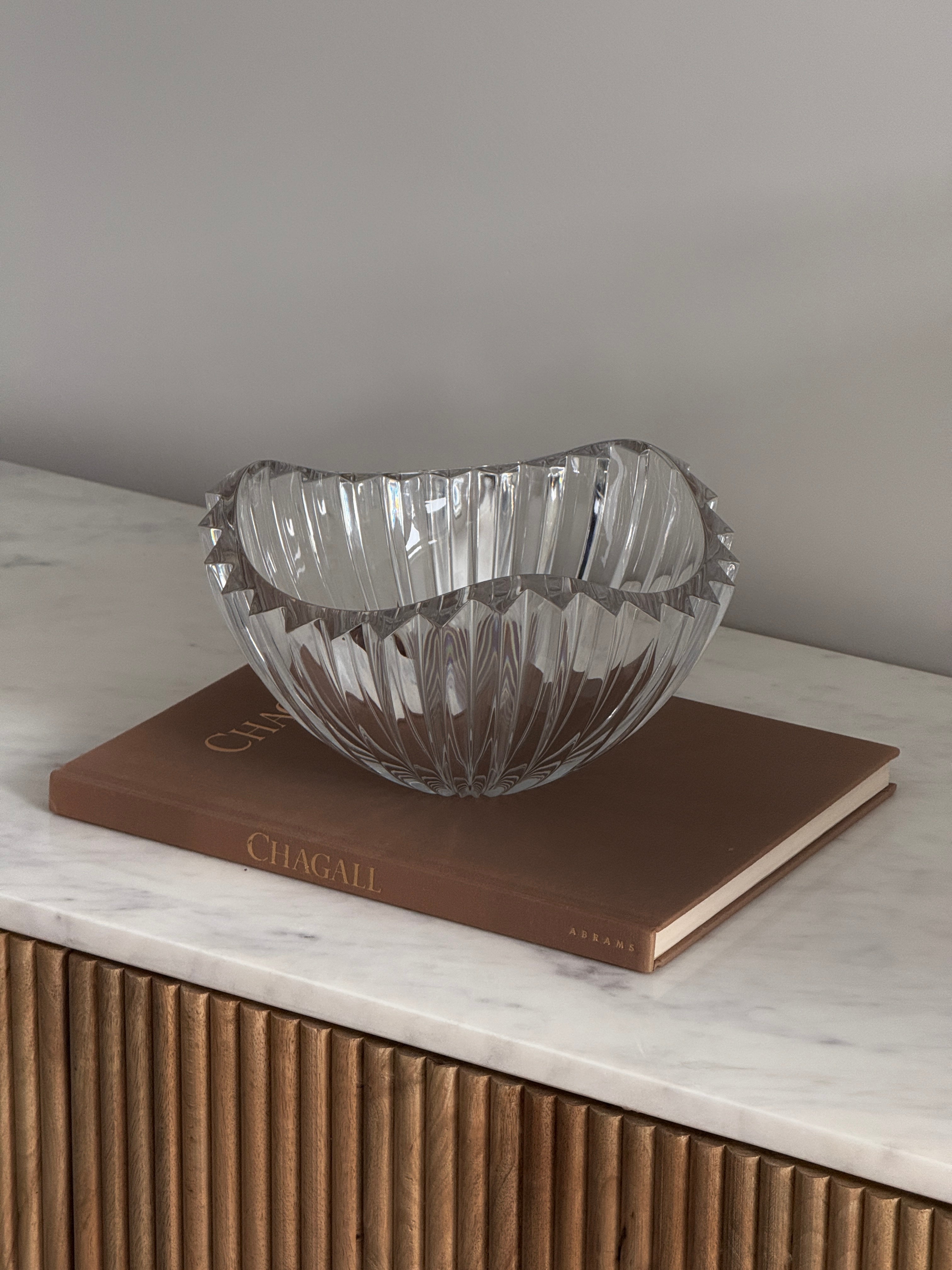 Heavy Crystal Ribbed Bowl