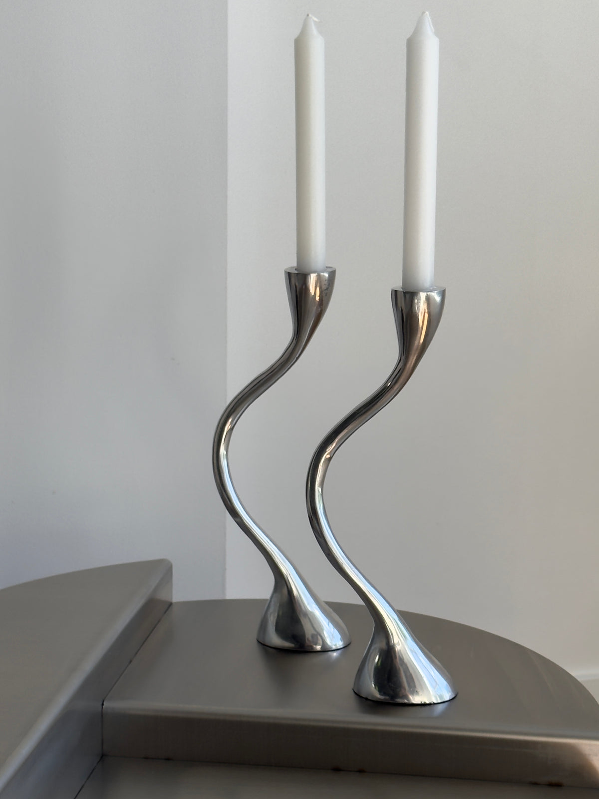 Pair of Zigzag Candleholders 1980s