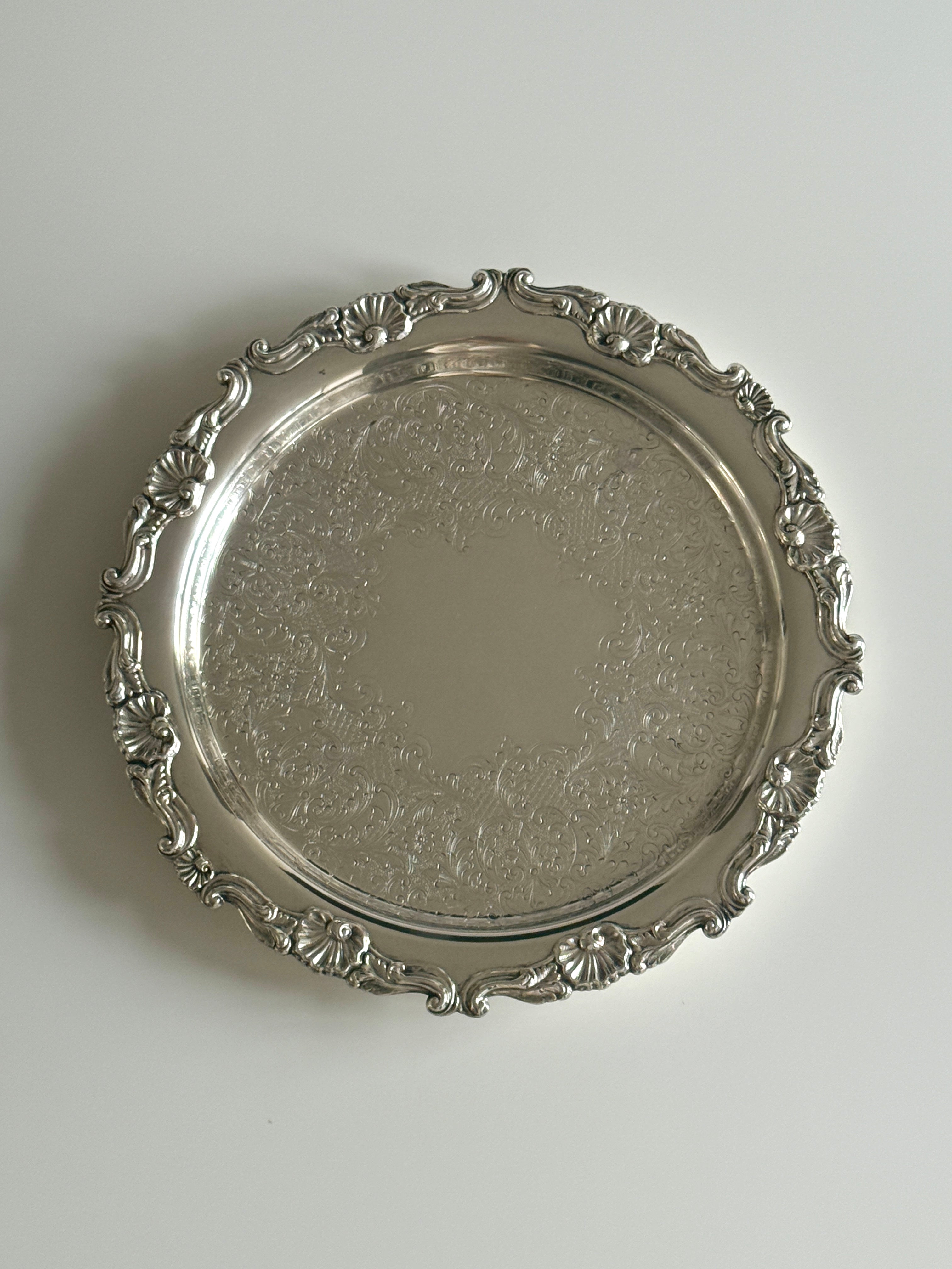 Ornate Silver Plated Vanity Tray