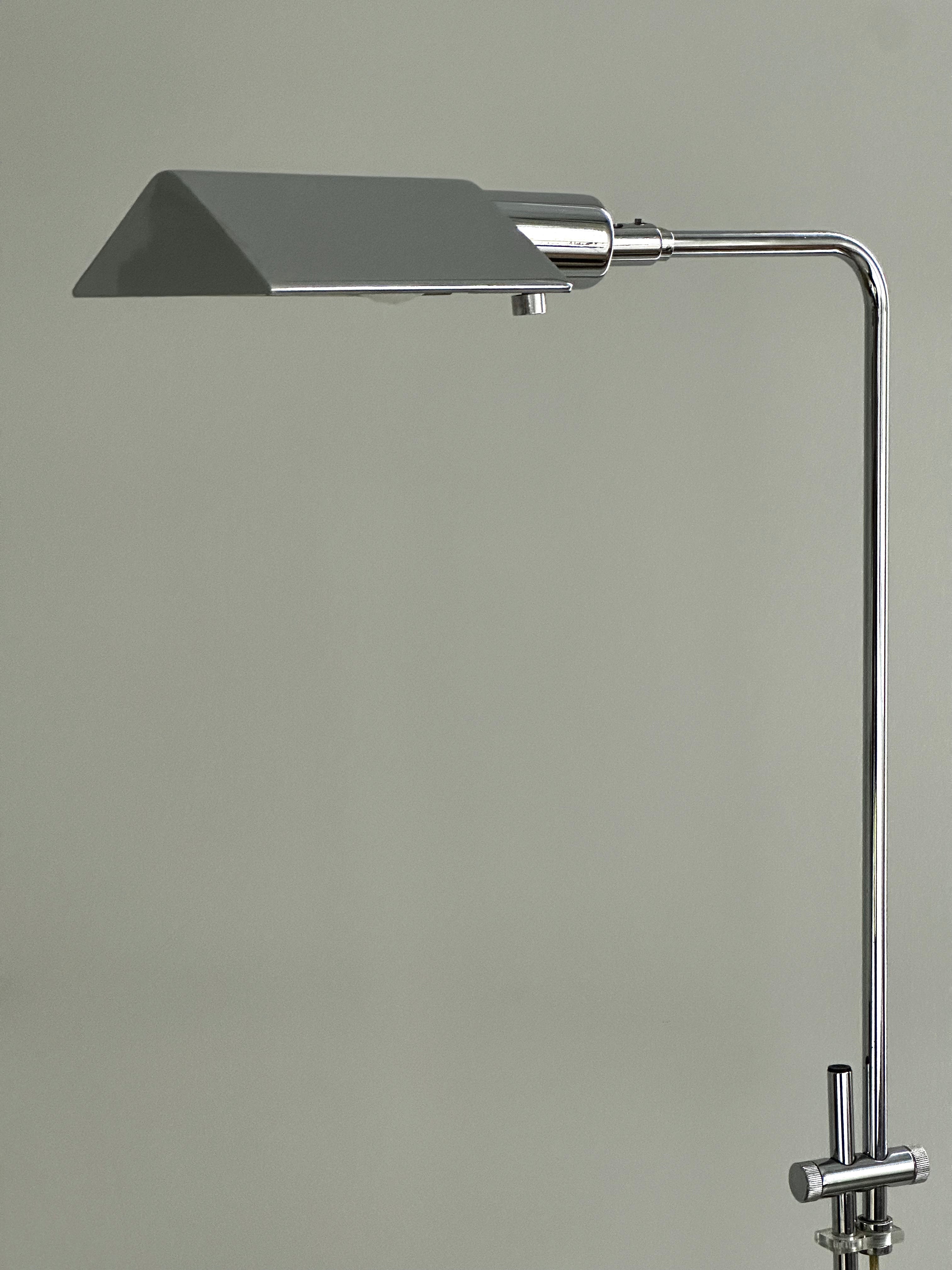 Mid Century Chrome Floor Lamp by Koch & Lowy OMI