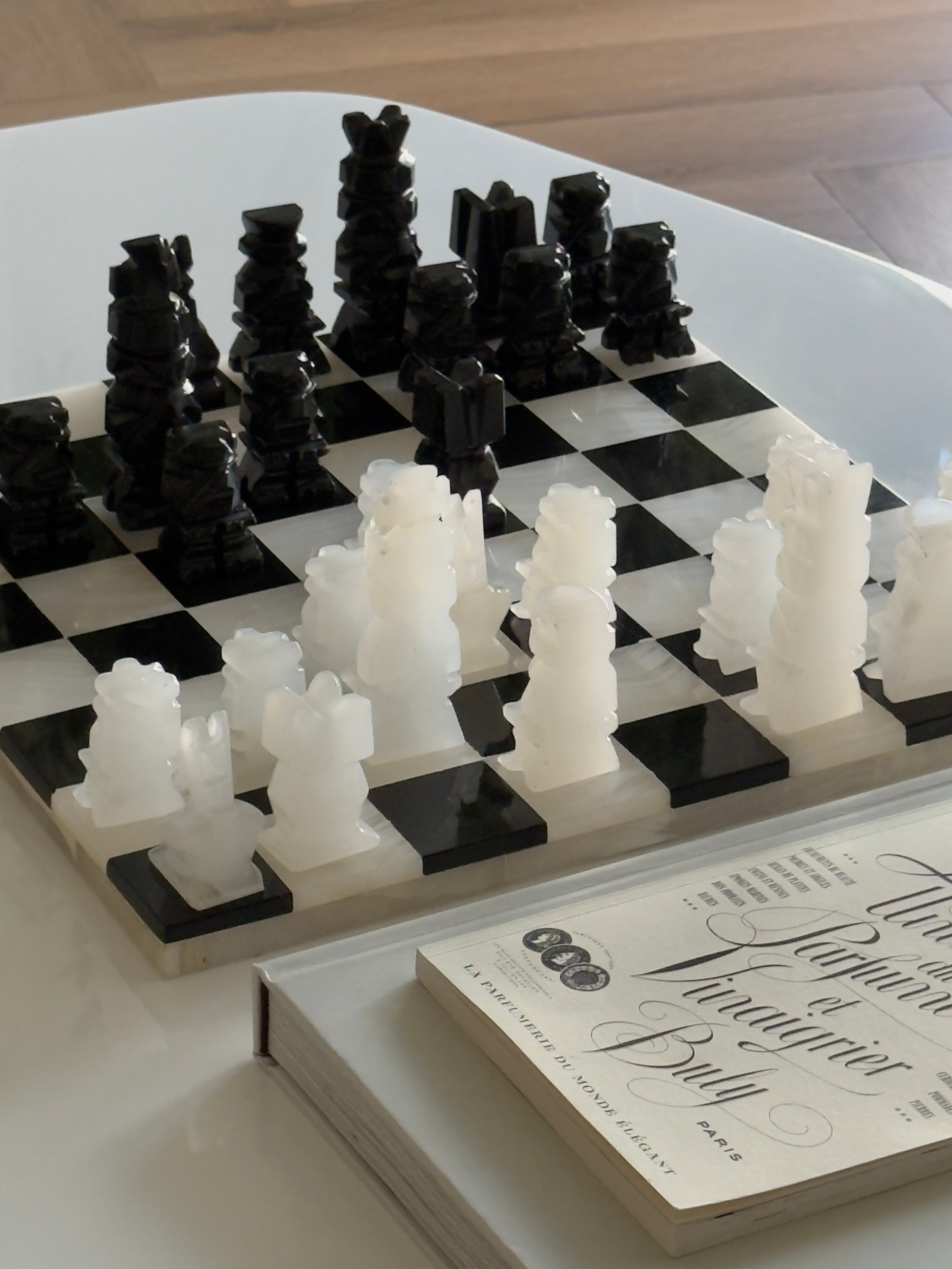 Black & White Marble Chess Set