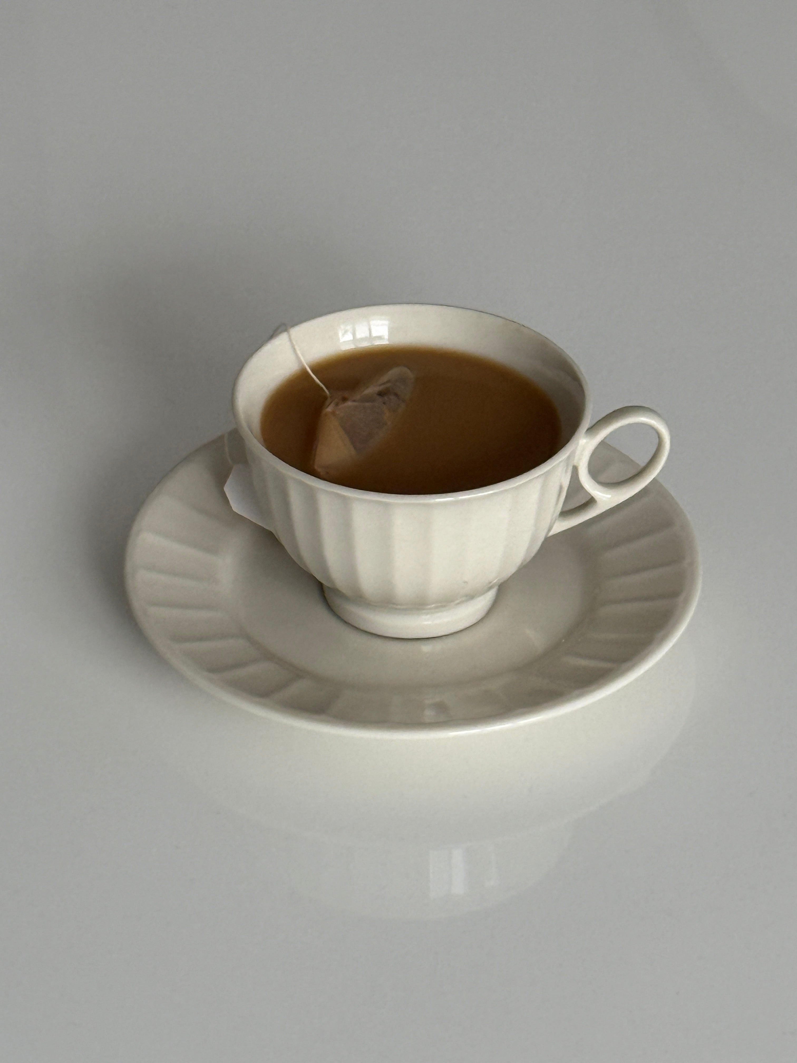 Set of Ivory Tea Cups and Saucers (set of 4)