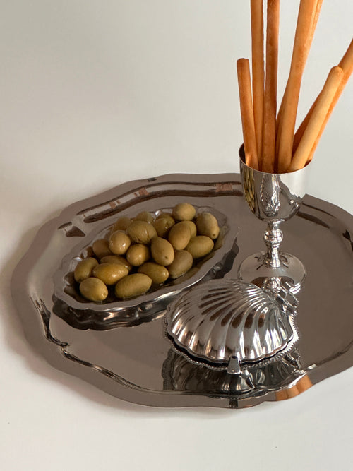 Adorned French Steel Tray