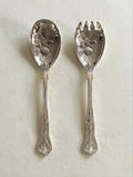 Italian Silver Plate Salad Serving Spoons