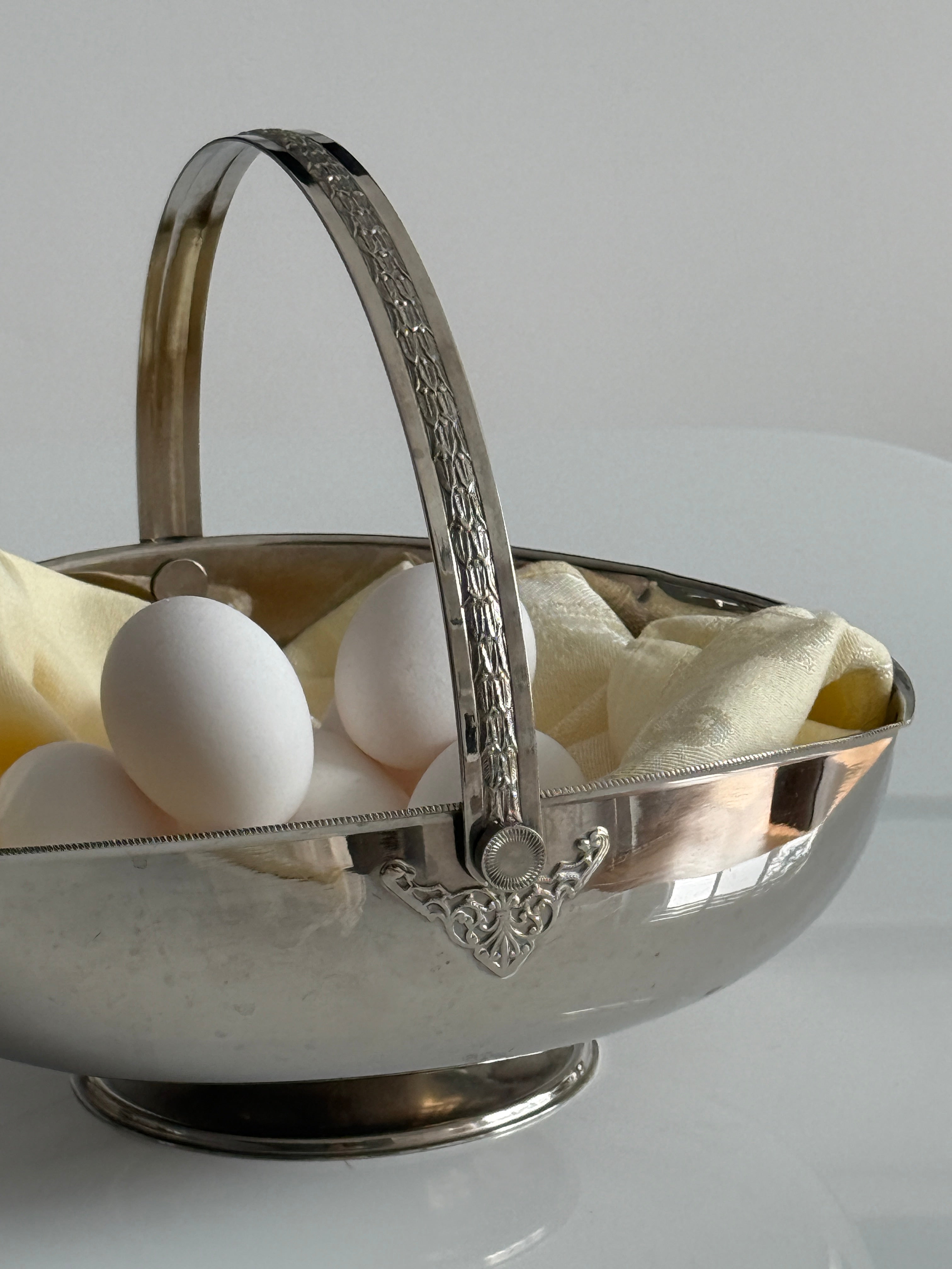 Italian Silver Plated Pedestal Basket