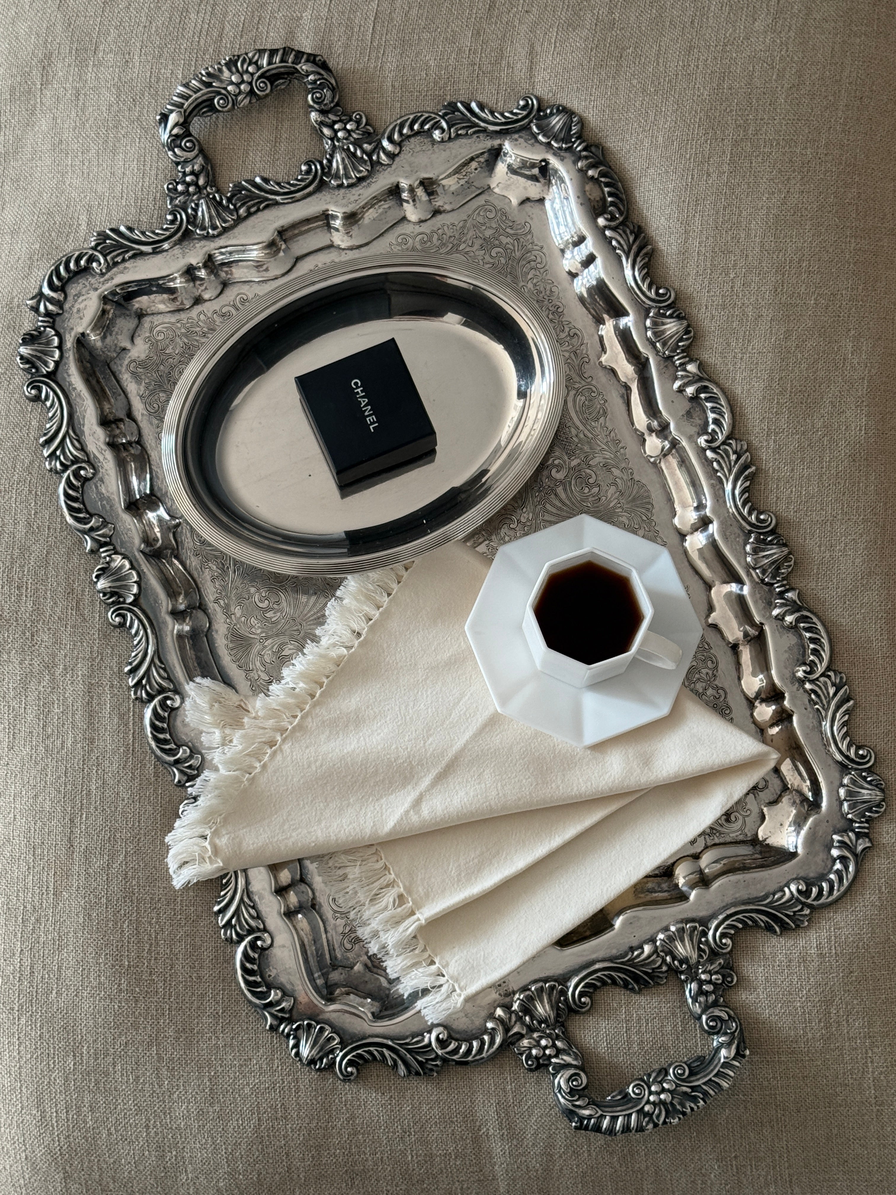 Antique Large Silver Plated Tray