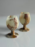 Cream Onyx Marble Goblets – Set of 2