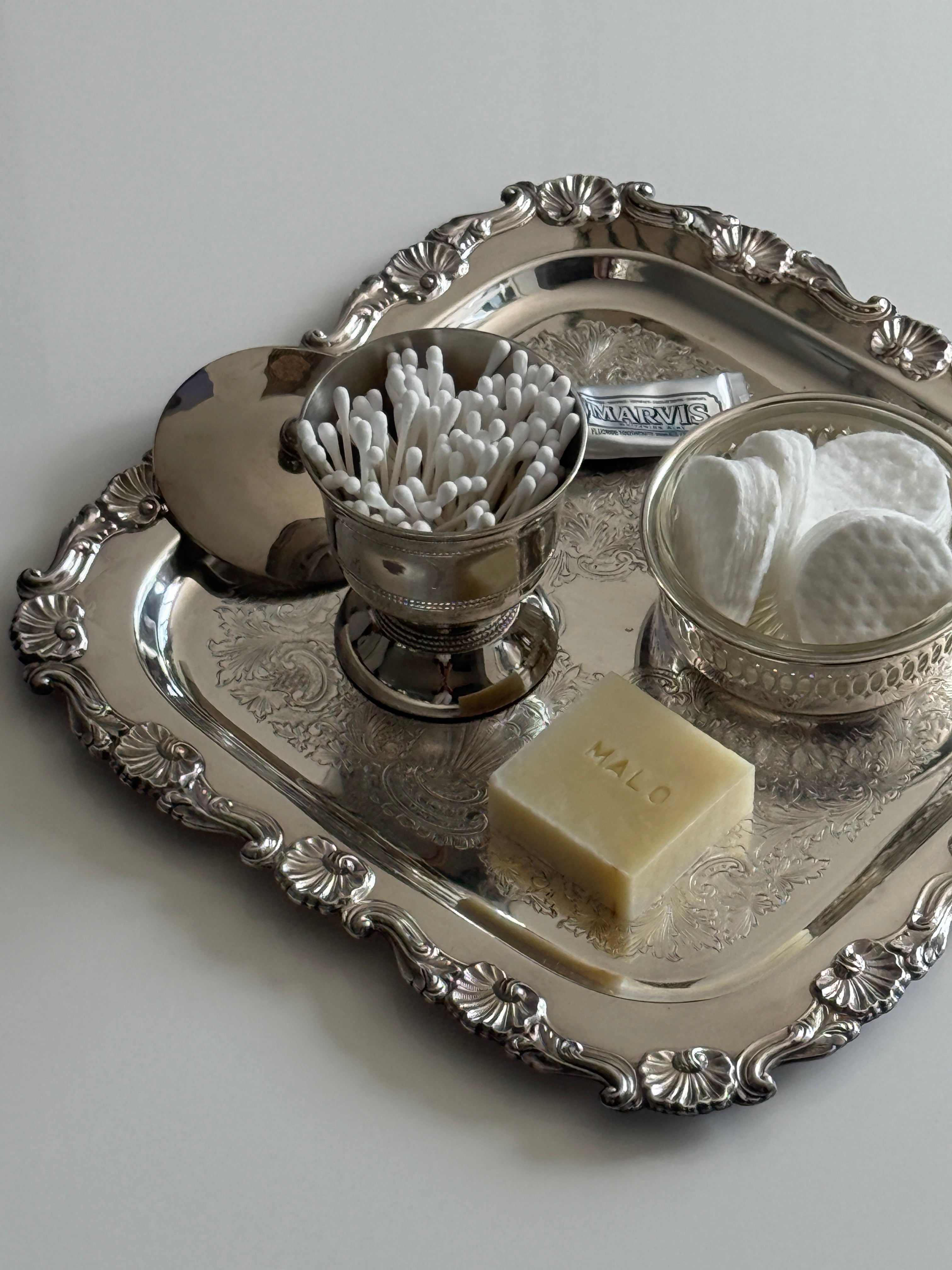 Ornate Silver Plated Square Tray